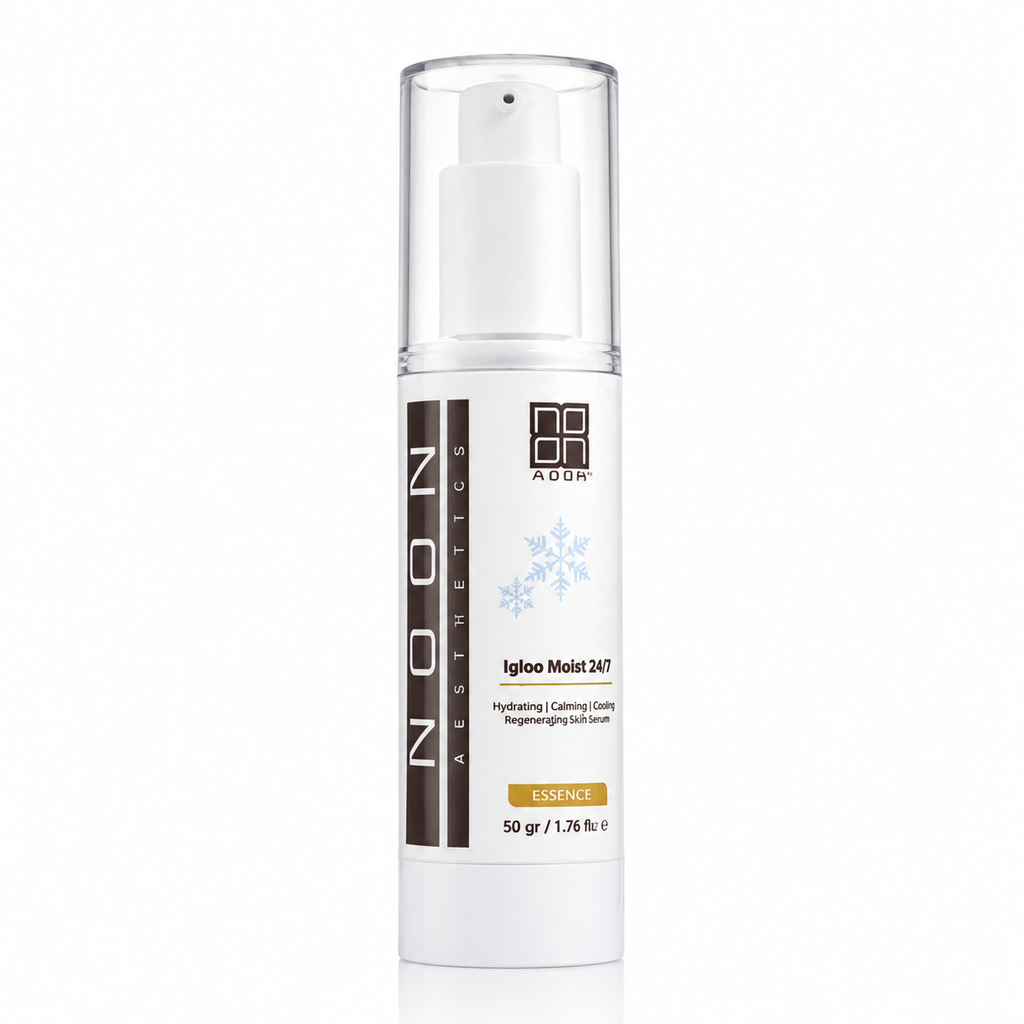 Hydrating essence spray bottle with clear pump and white serum