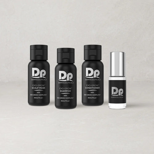 Dp Dermaceuticals Exo-Grow 4-in-1 set of scalp care bottles: shampoo, scalp mask, complex, conditioner