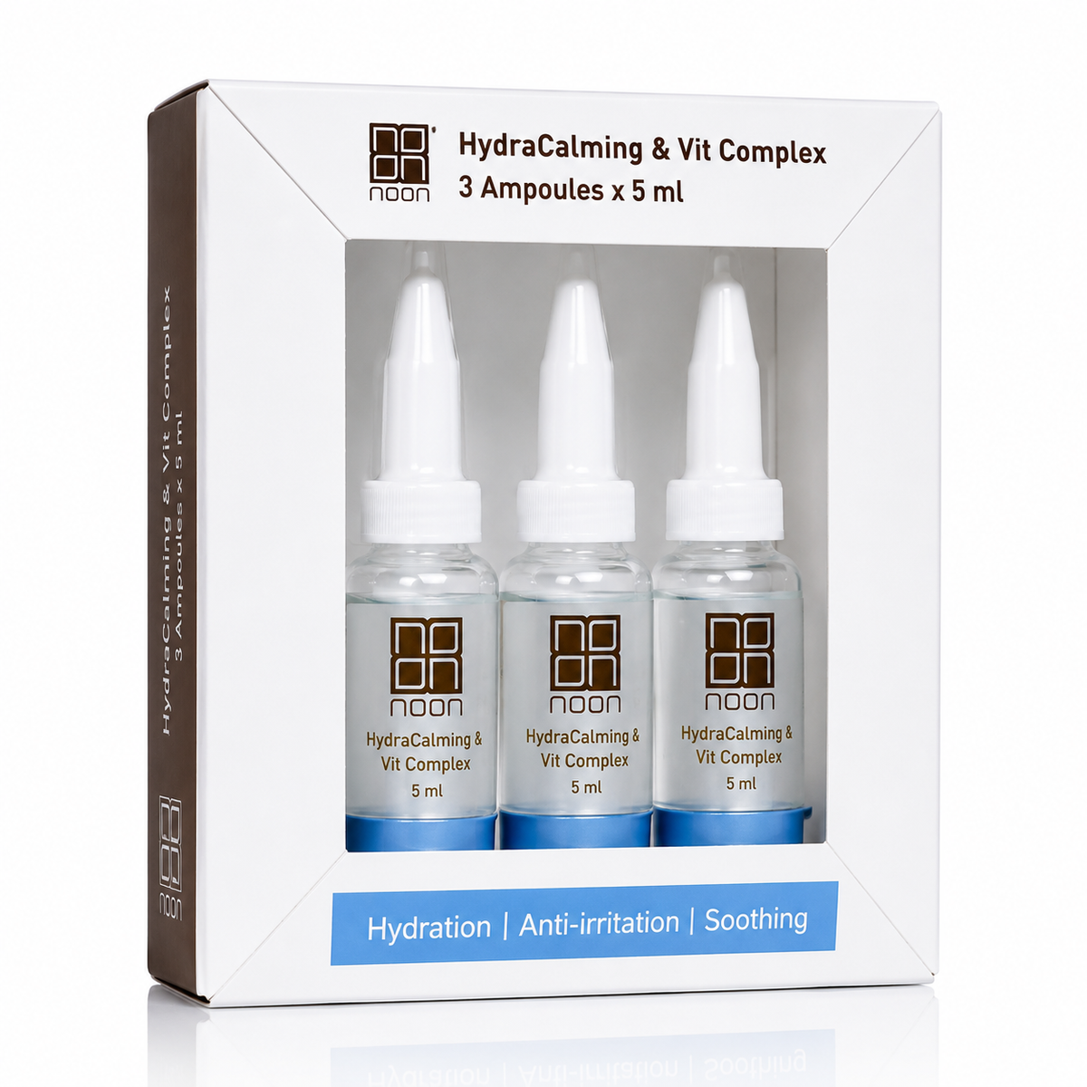 ALMA & NOON acne treatment kit box with three white treatment ampoules