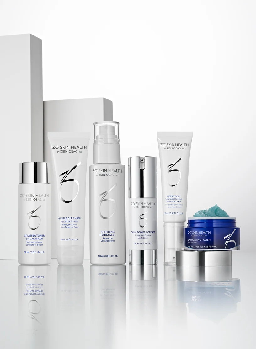 ZO Skin Health skincare products on a white background