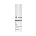 A white cylindrical bottle of Mesoesthetic Brightening Peel Booster with black text, centered on a plain white background.